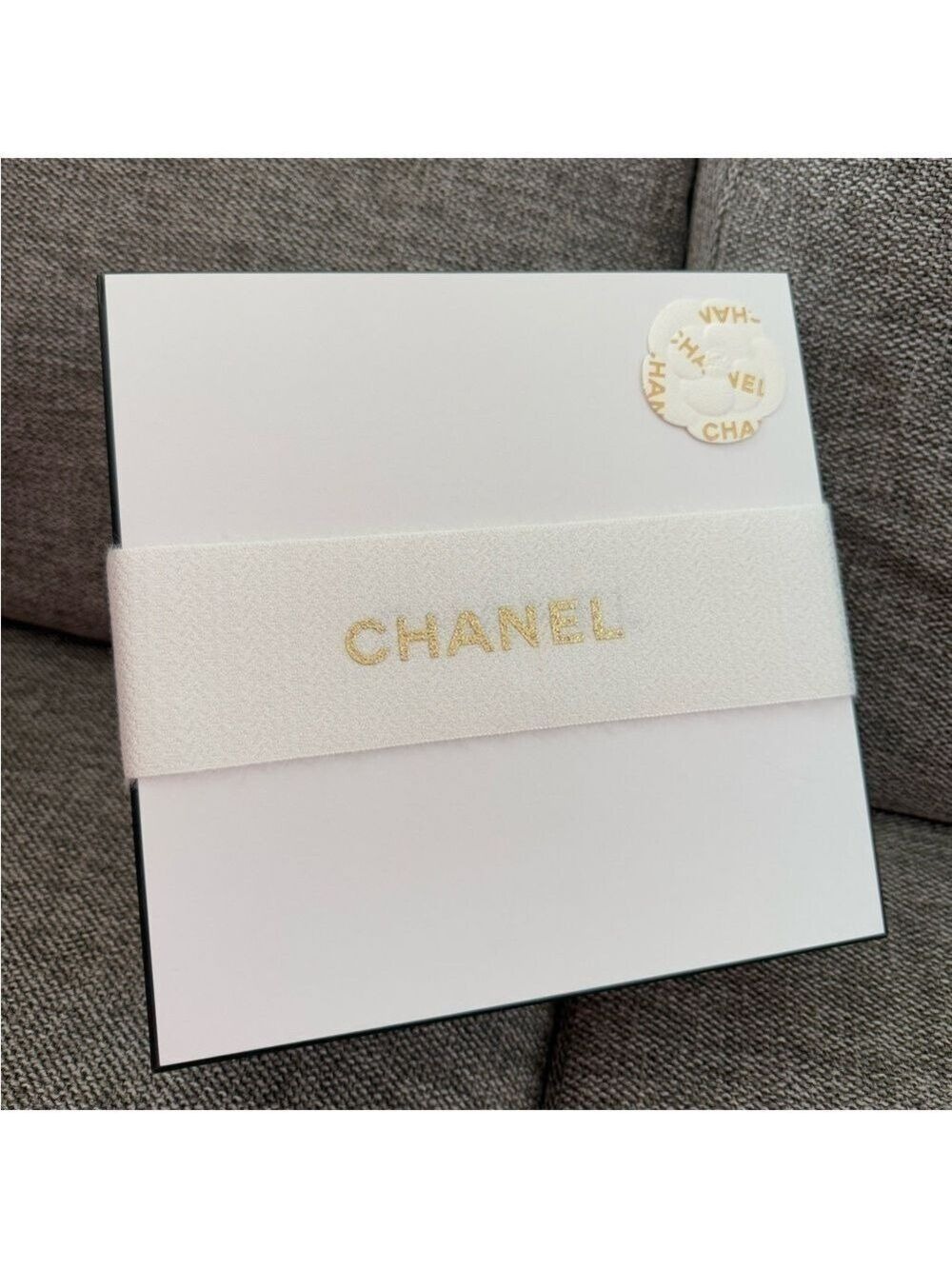 Chanel Square White Empty Paper Box Flower Authentic Used